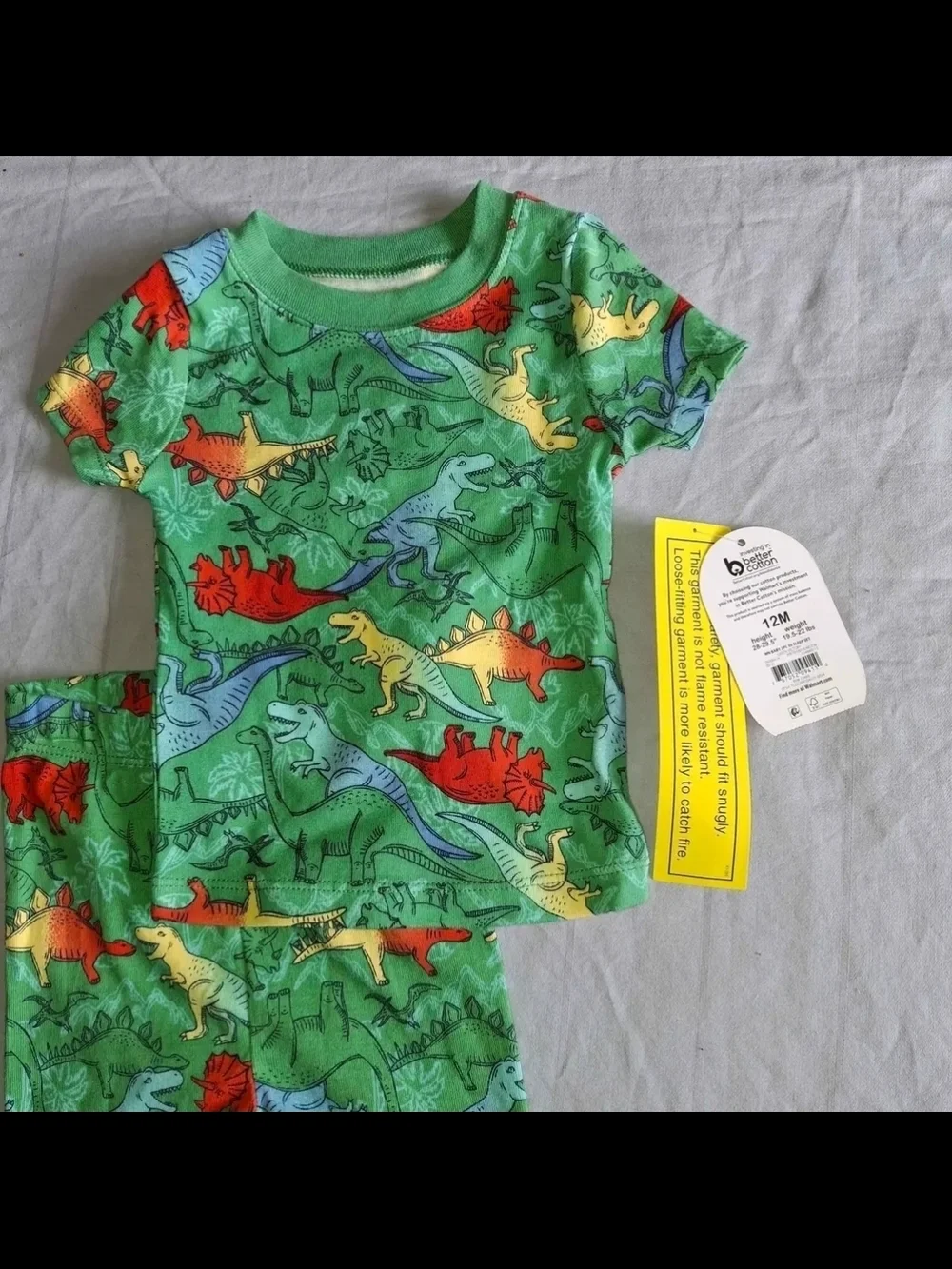 Carter's Green Dinosaur Kids Pajama Set-12mos NWT